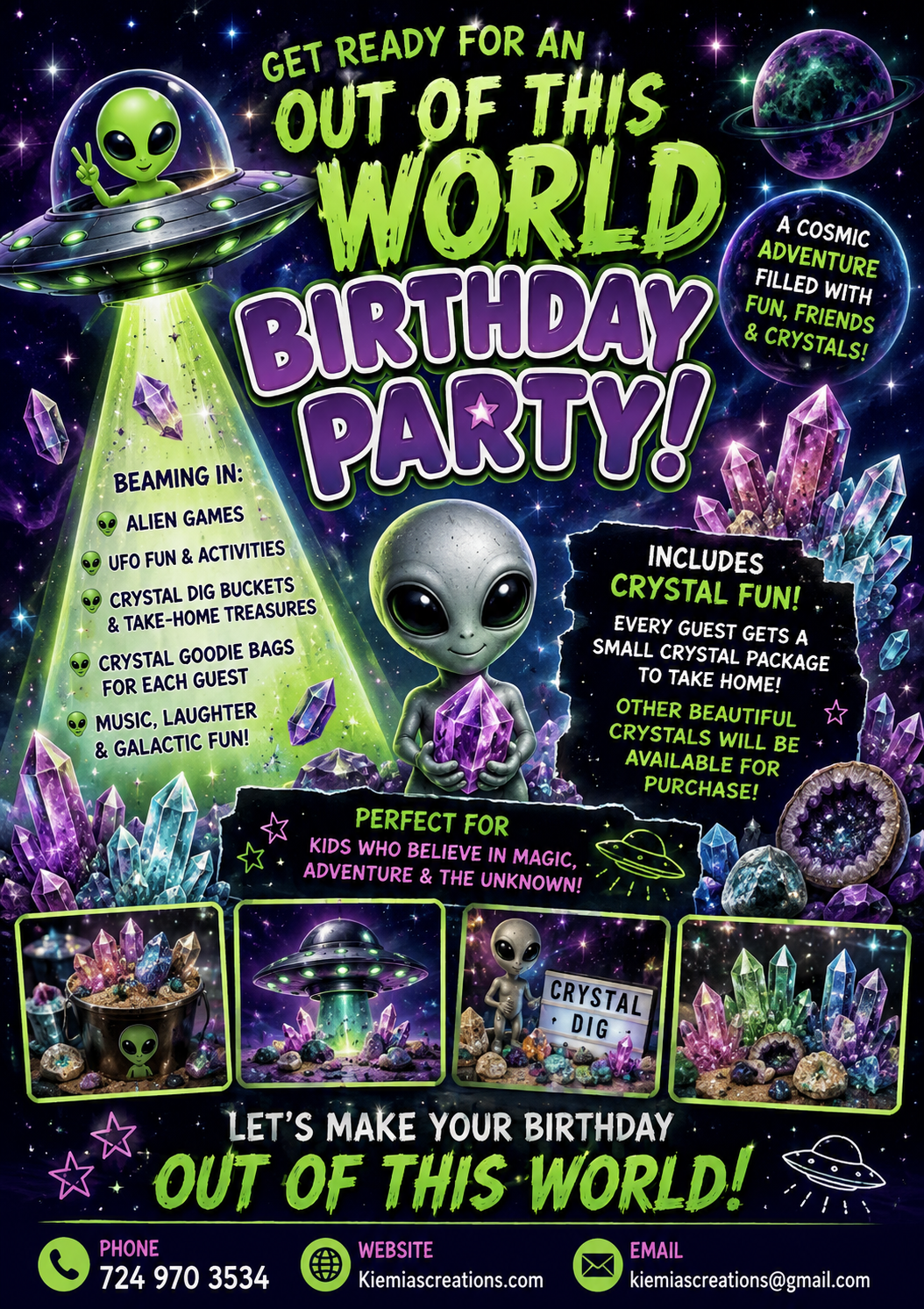 Out of This World Alien Party flyer
