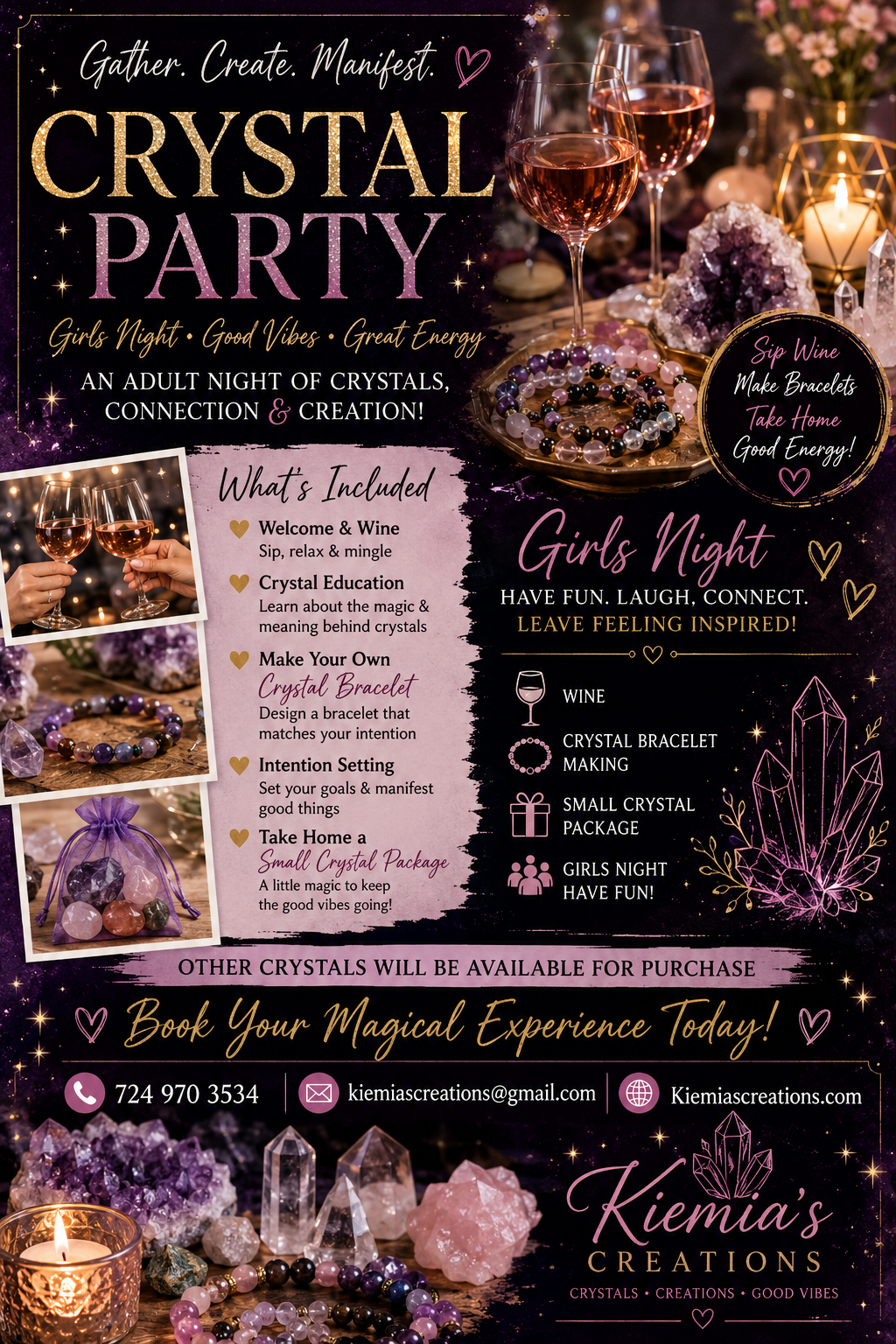 Crystal Party / Girls Night flyer