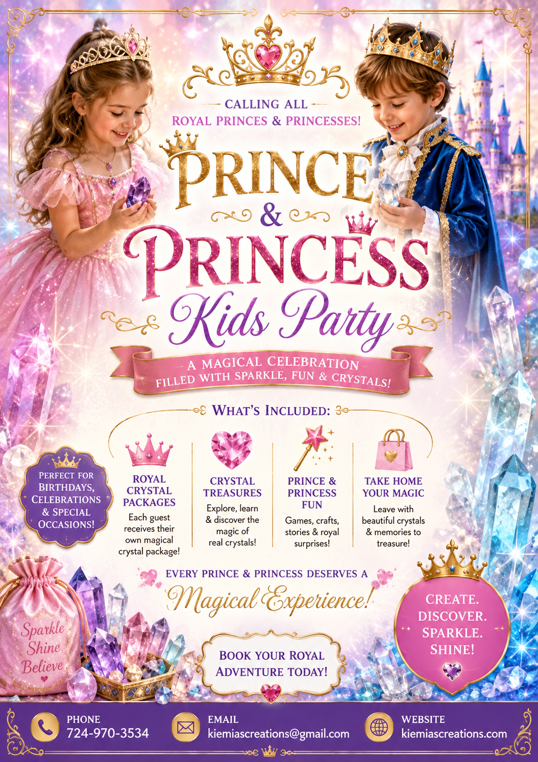 Prince & Princess Kids Party flyer