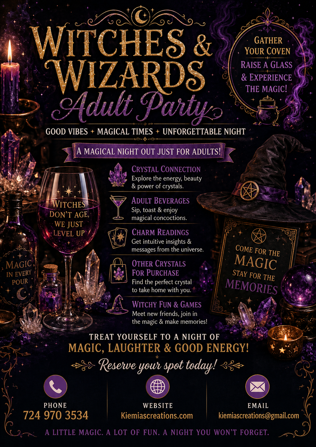 Witches & Wizards Adult Party flyer